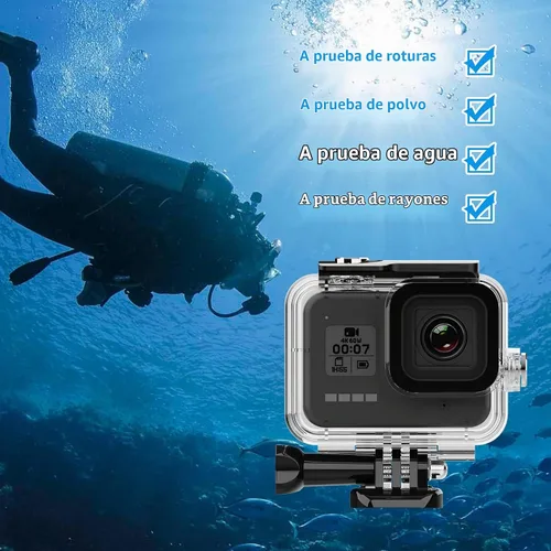 Vista 6 de HONGDAK Carcasa impermeable de 169 pies/196.9 ft para GoPro Hero11 Negro para GoPro 11 mini