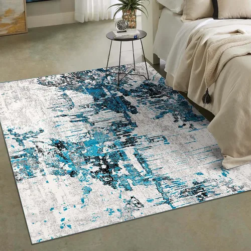 Vista 4 de LUXE WEAVERS - Alfombra abstracta de área (4' x 5', Turquesa)