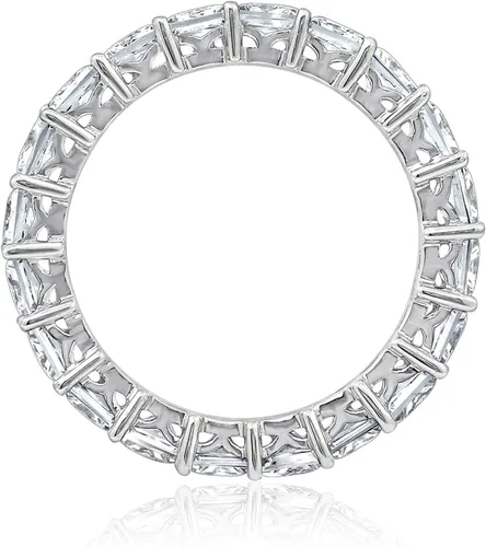 Vista 2 de Tienda Collection Sterling Silver Princess Cut All-Around Band Ring made with Infinite Elements Cubic Zirconia