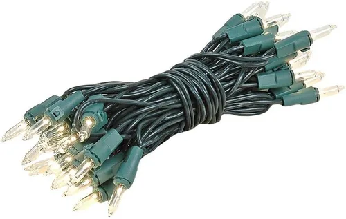 Novelty Lights Cadena de luces mini transparentes de 13.5 pies con 35 bombillas en cable verde, luces incandescentes de hadas no conectables para