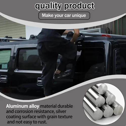 Vista 4 de Lcojicep Escalera de aluminio para escalar, portaequipajes, accesorios de decoración funcionales compatibles con Hummer H2 2003-2009