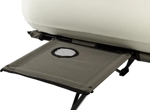 Vista 4 de Coleman Combinación de catre con colchón de aire tamaño Queen, colchón de aire plegable con marco de acero y mesa lateral, bomba a batería incluida