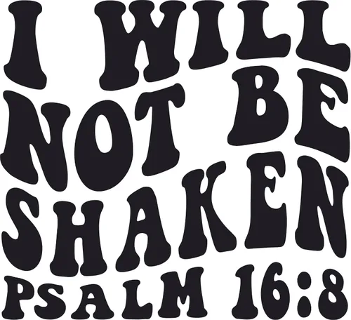 SEC Apparel Parches de hierro con texto en inglés "I Will Not Be Shaken" Adhesivos Transferencia Apliques Letras para camisetas Ropa de tela |