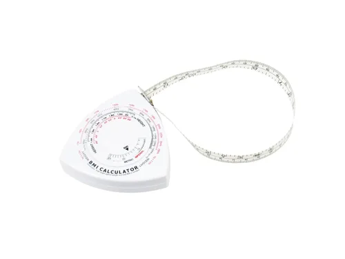 Vista 2 de EMI - Juego de medición de índice de masa corporal de 3 piezas: calculadora de rueda de IMC, calculadora de triángulos de IMC, cinta métrica