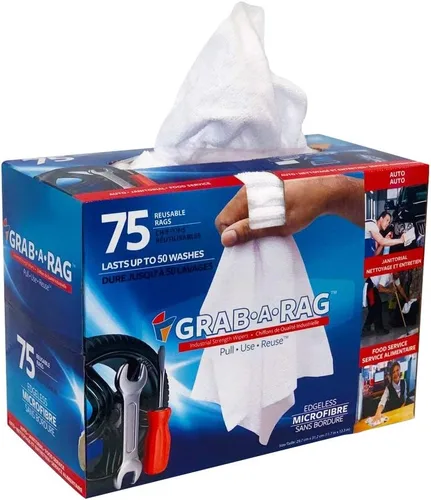 Paño de limpieza de microfibra Grab•A•Rag, suave, altamente absorbente, sin pelusas, reutilizable, sin manchas, para casa, cocina, baño, automóvil,