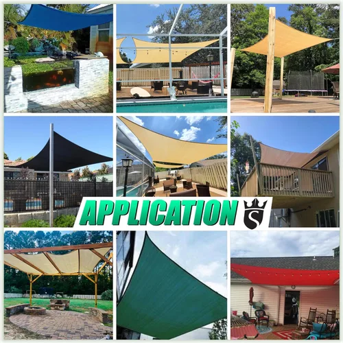 Vista 4 de Royal Shade Toldo parasol cuadrado rectangular azul de 6 x 6 pies para hacer toldo RTAPS14, UPF50+ 95% de bloqueo UV, estándar comercial de 200 GSM
