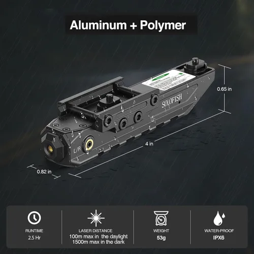 Vista 3 de Solofish 2-in-1 Mounted Laser Sight is Compatible with Mlok/Picatinny Rail for Rifle, Low-Profile Tactical Green/Blue/Red Laser Sight, Magnetic