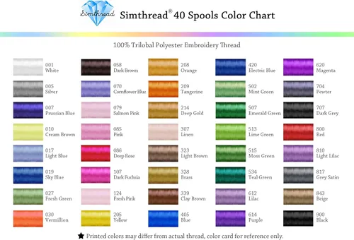 Vista 4 de Simthread Hilo de bordado de poliéster para Brother Babylock Janome Singer Pfaff Husqvaran Bernina Machines 550Yards por cono