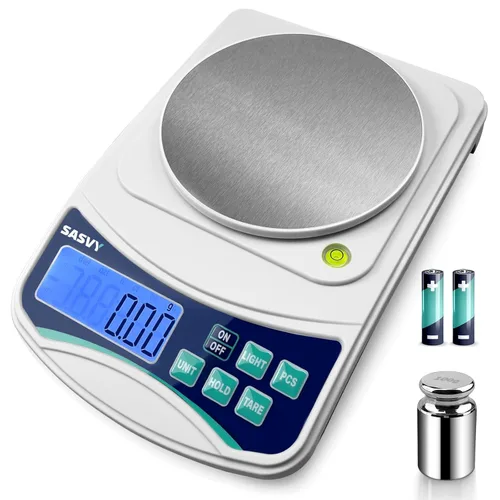 Vista 8 de Balanza Digital de Laboratorio 5000g x 0.1g oz/lb/g/kg Balanza Electrónica de Precisión Científica, Analítica para Laboratorio, Joyería, Cocina