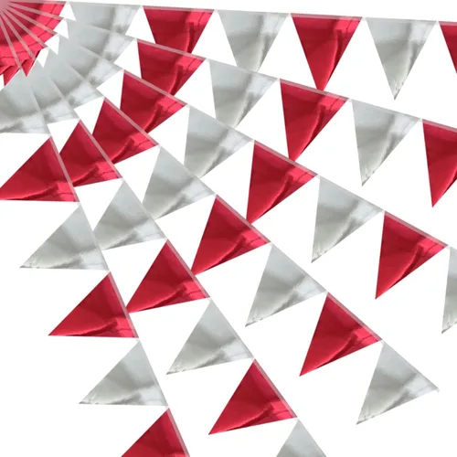 Vista 6 de Banderín de camuflaje de 49 pies, banderas triangulares de camuflaje del ejército para decoraciones de fiesta de cumpleaños