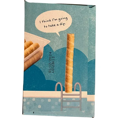 Vista 5 de Trader Joes PB&J - Palitos de oblea rellenos de mantequilla de maní crujientes con salsa de fruta de frambuesa, una caja de 6 paquetes, total