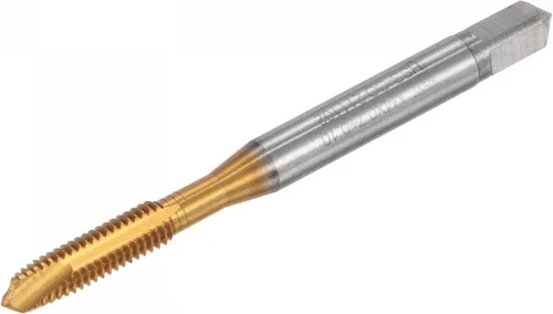 uxcell Machos de punta en espiral, M4 x 0.7 + 0.1 métricas con revestimiento de titanio cobalto de alta velocidad, rosca de acero para fresar,