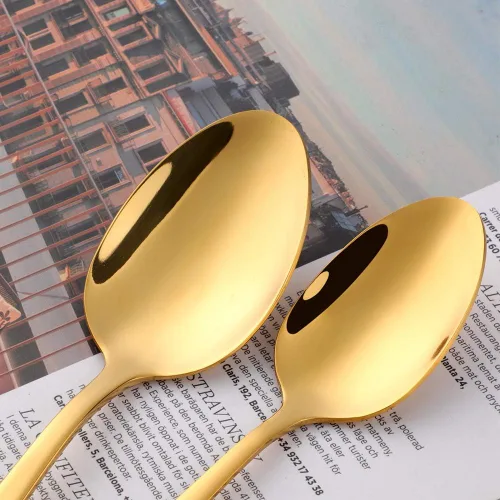 Vista 5 de Baikai Mirror Polished - Juego de cubiertos de 5 piezas, utensilios de cocina de acero inoxidable para 1 unidad (azul)