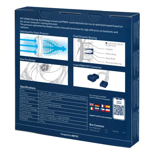 Vista 5 de ARCTIC P14 PWM PST - Ventilador de PC, Ventilador de 5.512 in, Optimizado a presión, Ordenador