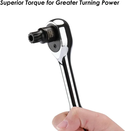 Vista 5 de MIXPOWER Juego de llaves de vaso cuadrado triple de impacto de perfil bajo, construcción sólida de una pieza, M4- M18, acero al cromo molibdeno