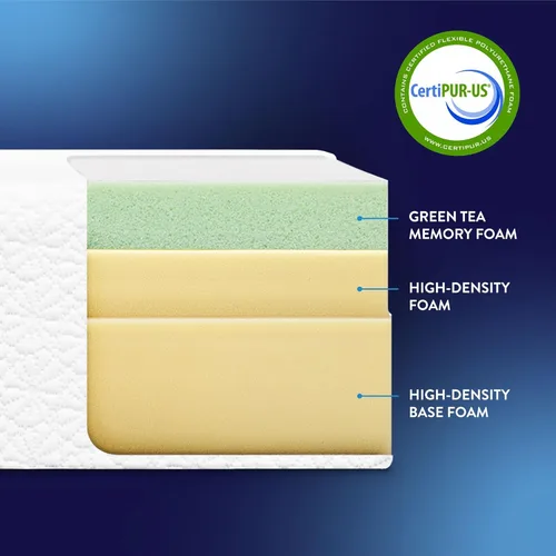 Vista 6 de Best Price - Colchón de 10 pulgadas de espuma viscoelástica de tamaño completo, cama en una caja, de gel refrescante con té verde, blanco