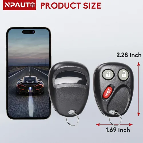 Vista 7 de NPAUTO Llave con mando a distancia Compatible con Chevy Trailblazer GMC Envoy 2002 2003 2004 2005 2006 2007 2008 2009, Buick Rainier 04-07, Isuzu