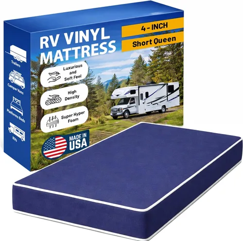 Vista 18 de Greaton, Repuesto de colchón de espuma de alta densidad de 4 pulgadas con funda de vinilo de nailon, impermeable, firmeza media, camión y litera