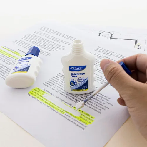 Vista 7 de BAZIC - Líquido de corrección (0.7 oz / 0.7 fl oz), aplicador de cepillo de espuma, corrector instantáneo, líquido de limpieza blanca (2/paquete), 1
