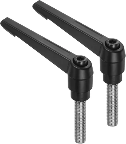 Vista 12 de uxcell 2 manijas de palanca de sujeción, M8 x 3.150 in, perno macho roscado de acero inoxidable 304, asas ajustables de bloqueo de trinquete