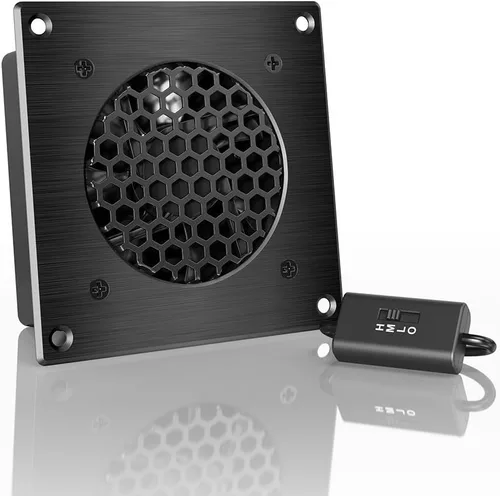 Vista 13 de AC Infinity AIRPLATE T3, sistema de ventilador de refrigeración silencioso de 6" con control de termostato, para gabinetes AV de cine en casa