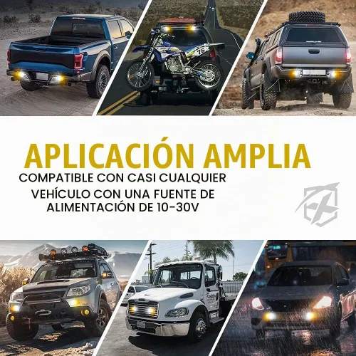 Vista 7 de Xprite 10 luces estroboscópicas de emergencia, ámbar de 6 LED de montaje en superficie, luces estroboscópicas intermitentes, función de Ámbar-10