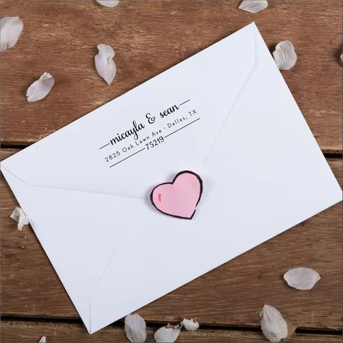 Vista 4 de Sello de dirección de retorno autoentintado personalizado, preentintado, tinta negra, diseño SAML2770