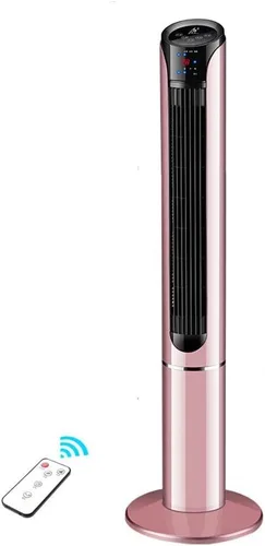 Tower Fan Leafless Remote Control Timing Floor Vibration Tower Fan Remote Control Design Suitable for Bedroom Living Room Study Rose Gold