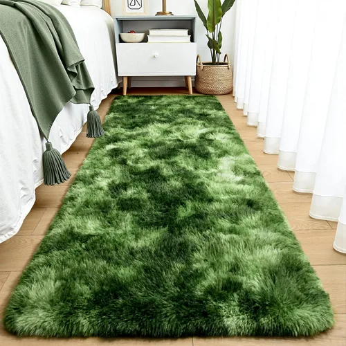 Vista 77 de Tepook - Alfombra de área mullida y colorida con diseño de arco iris, alfombras marroquíes geométricas modernas afelpadas para niños, sala