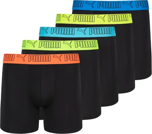 Vista 17 de PUMA Paquete de 5 calzoncillos tipo bóxer Performance para hombre Azul marino/rojo/negro