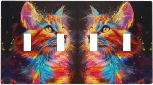 Vista 63 de Cubiertas de Interruptor de Luz Artísticas Decorativas Boho Figura Abstracta Interruptor de Pared Único Placa de Interruptor Decorativo Placa