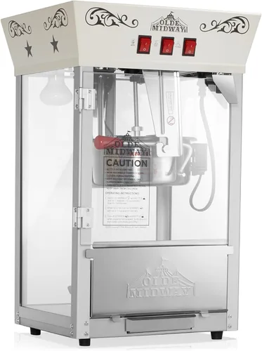 Vista 9 de Olde Midway - máquina de hacer palomitas estilo cine con hervidor de 8 onzas - rojo, popper de estilo vintage para encimera