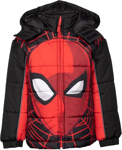 Vista 3 de Marvel Avengers Spider-Man Hulk Black Panther Captain America Zip Up Winter Coat Puffer Jacket Toddler to Big Kid