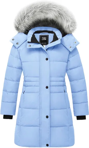 ZSHOW Parka - Abrigo largo de invierno para niñas, chaqueta acolchada con capucha