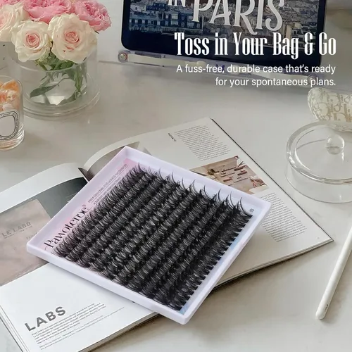 Vista 16 de Kit de extensión de pestañas Pawotence DIY 280 piezas, racimos de pestañas, kit de extensión de pestañas, 9-16mm, 30D, 40D, pestañas individuales