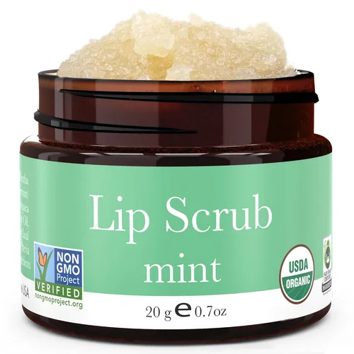 Vista 12 de USDA Organic Lip Scrub Berry - Fabricado en Estados Unidos con ingredientes naturales, exfoliante hidratante para labios secos, exfoliante