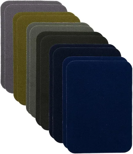 Vista 2 de Johnson & Smith Parches para planchar Parche de 12 piezas para reparación de ropa, pantalones Parches adhesivos de tela Fácil de usar,