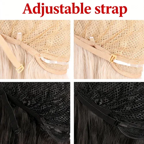 Vista 4 de MapofBeauty - Encantadora peluca larga y rizada para mujer, 28 pulgadas (70 cm), negro