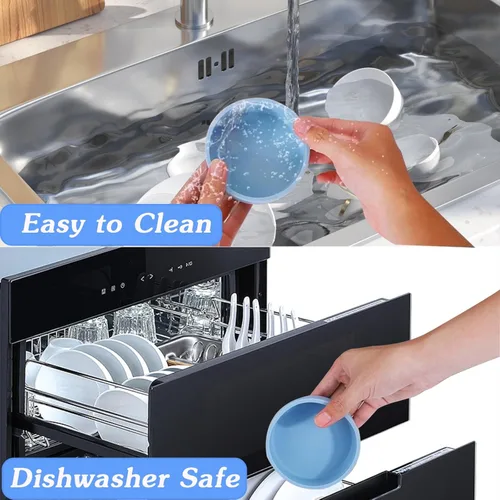 Vista 5 de 3 piezas ZHYEEDAA molde de huevo para freidora de aire, moldes de huevo de silicona, molde individual reutilizable para mordeduras de huevo, molde