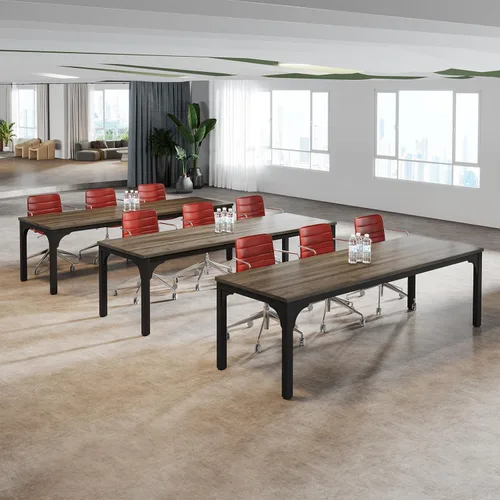 Vista 27 de Mesa de conferencias de 6.56 pies, mesa de seminario rectangular grande súper resistente para 8 personas, mesas largas de negocios, 1 unidad