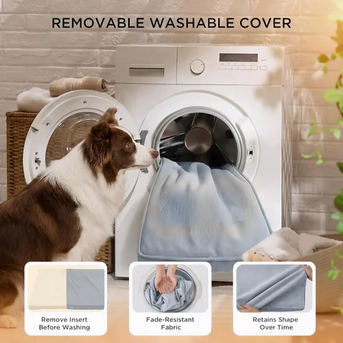 Vista 6 de Cama térmica extragrande para perros con espuma viscoelástica ortopédica, camas de 4 pulgadas de grosor para perros de tamaño grande, sofá