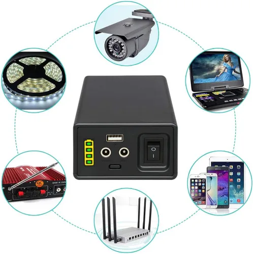 Vista 7 de Talentcell 12V Lithium ion Battery PB120B1, Rechargeable 38400mAh 142.08Wh Li-ion Battery Pack with Dual DC 12V and 5V USB Output for LED Light