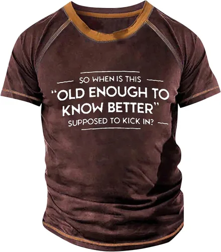 Camisetas elegantes con estampado de letras para hombre, con cuello redondo, de corte clásico, talla grande, de manga corta