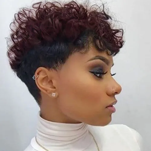 Vista 8 de Paquetes de onda corta rizada y ondulada 1b/99j con cierre, 6 paquetes de cabello ondulado rizado brasileño con cierre 4x4, cabello humano sin
