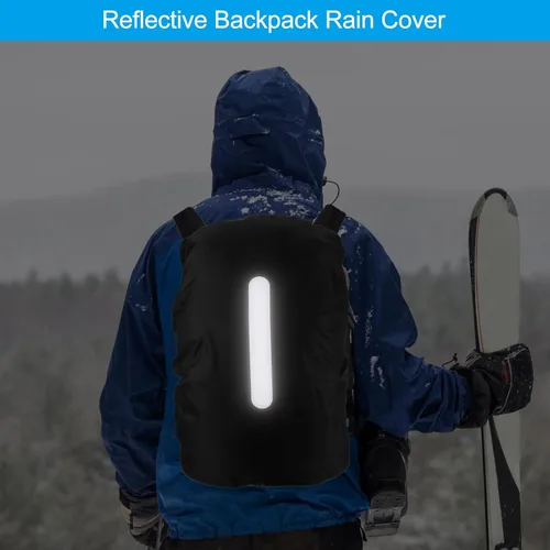 Vista 4 de PATIKIL Funda Impermeable para Mochila contra la Lluvia, Funda Antideslizante para Mochila con Correa Reflectante Vertical Mantente Seco