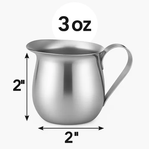 Vista 2 de EHOMEA2Z Crema de campana de acero inoxidable para jarra de espuma de café expreso (2, 3 onzas)