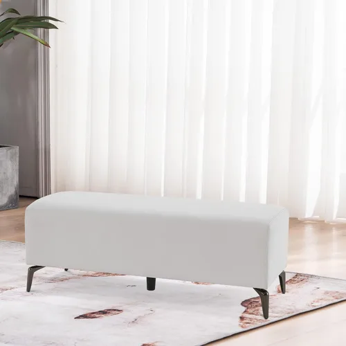 Vista 4 de BarberPub Banco de recepción, asiento de piel sintética para sala de espera para salón, vestíbulo de oficina y entrada, banco de invitados sin