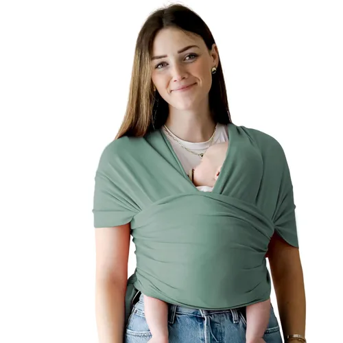 Vista 9 de snuggle me Fular para bebé Portabebés manos libres, portabebés fácil de atar, portabebés con algodón orgánico, envoltura para bebés de 0 a 18