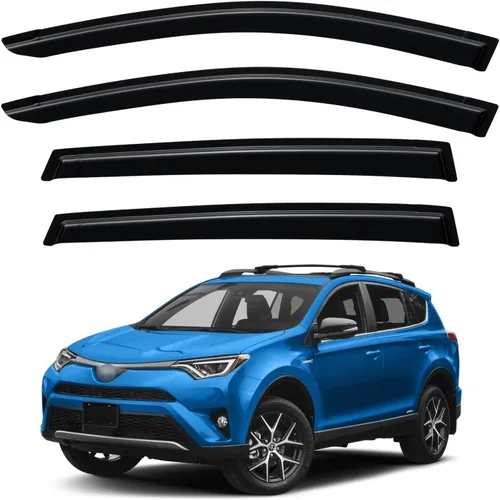 Vista 168 de YQAUTEC - Viseras para ventana, protectores contra la lluvia, compatibles con Subaru WRX 2015-2021, deflectores de viento para ventanas, viseras