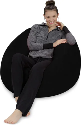 Vista 4 de Sofa Sack Silla Puf - Felpa, Ultra Suave - Silla Puf de Espuma Viscoelástica con Funda de Microgamuza - Muebles y Accesorios Rellenos de Espuma